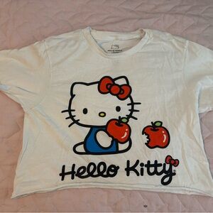 Hello Kitty White Tee with Red and Blue Accents